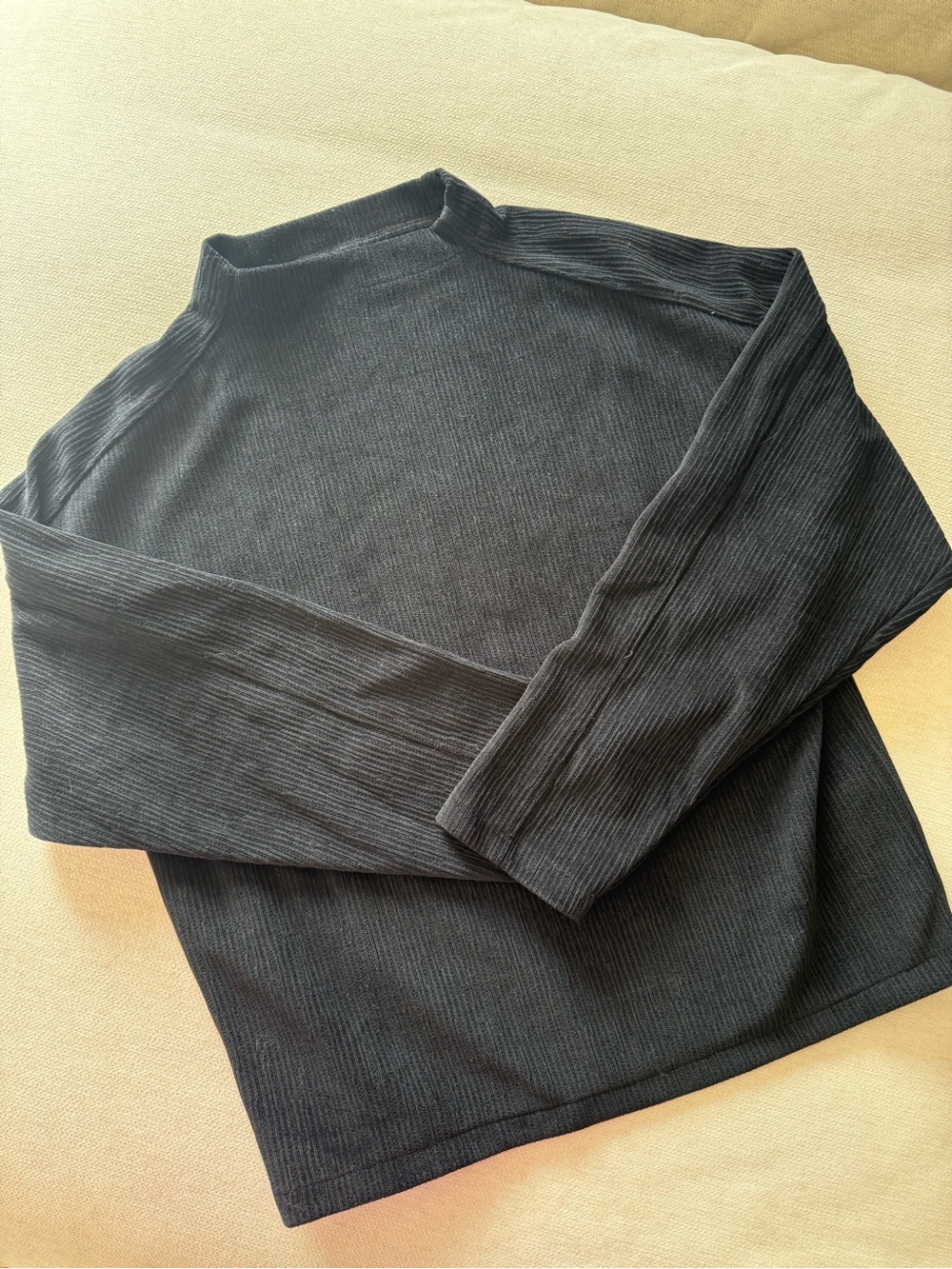 Madewell Black Ribbed Mock-Turtleneck Sweater